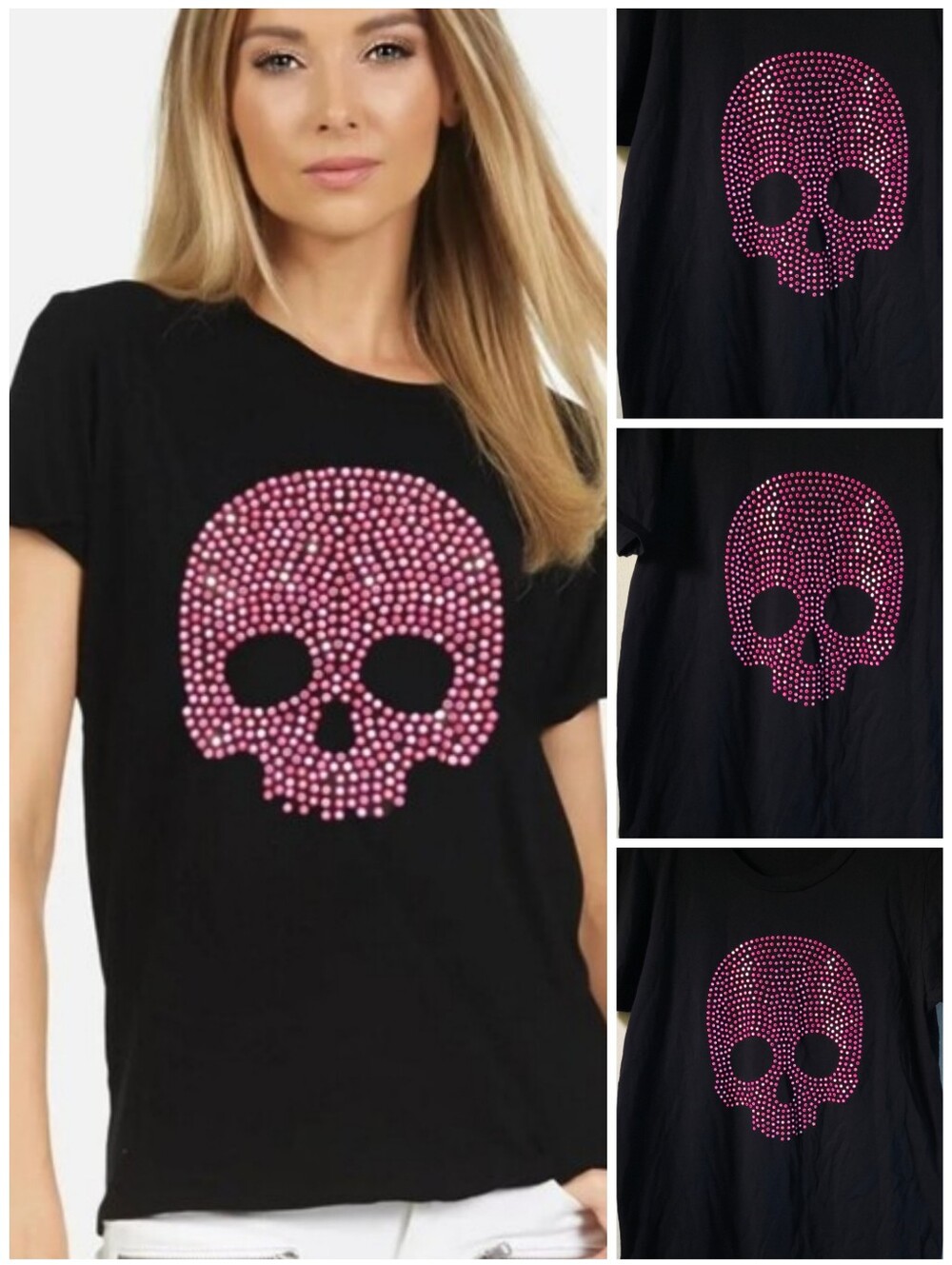 Lauren Moshi Nailhead Skull tee